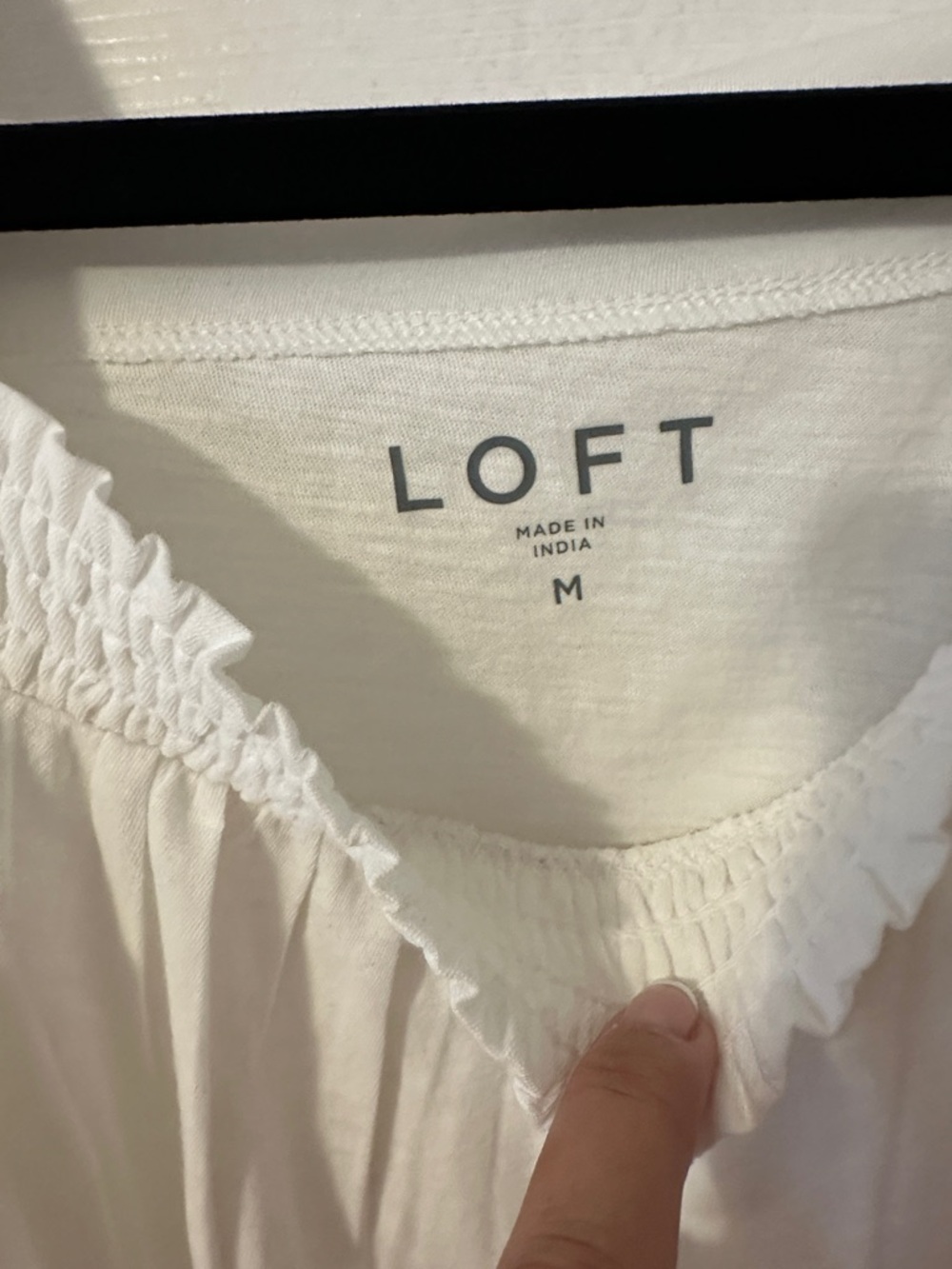 LOFT White Ruffle Strap Tank Top - Picture 2 of 6